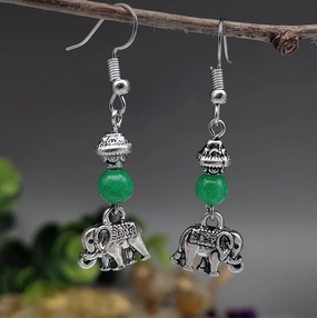 Wholesale Amethyst Elephant Metal Earrings