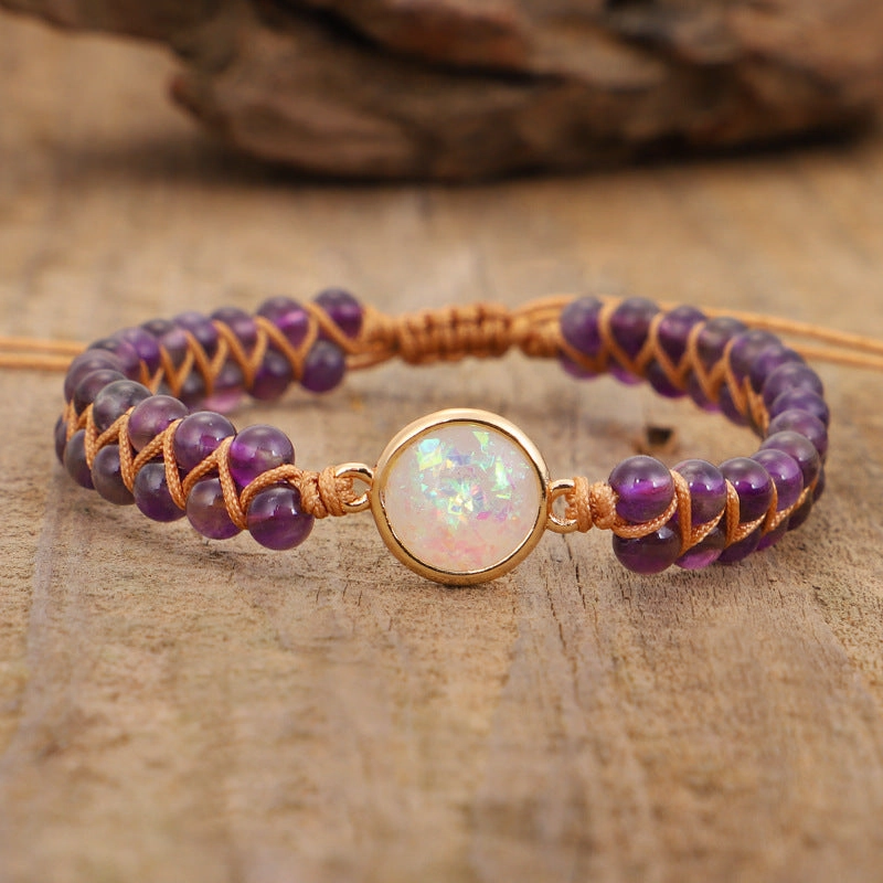 Wholesale Amethyst Opal Double Layer Yoga Bracelet