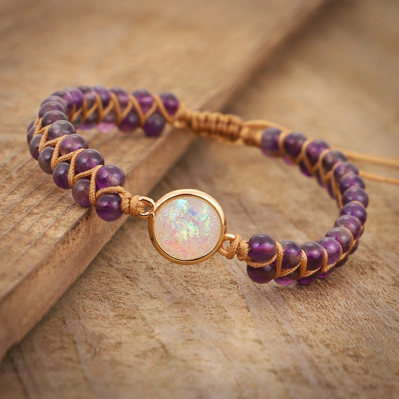 Wholesale Amethyst Opal Double Layer Yoga Bracelet