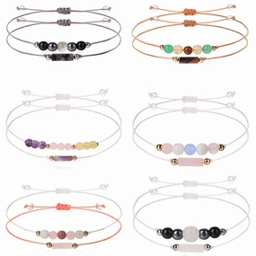 Wholesale Amethyst Tiger Eye Pillar Stone Moonstone Crystal Bracelet