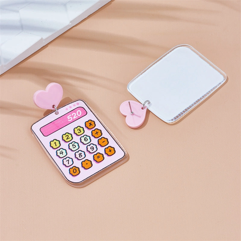Wholesale Analog Calculator Acrylic Earrings