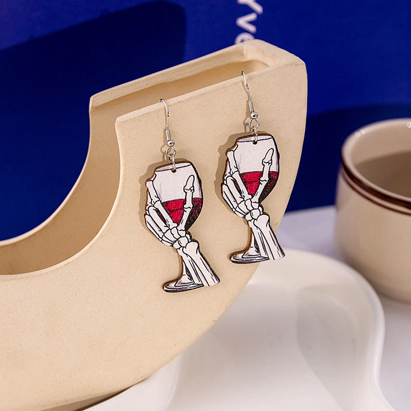 Wholesale and Wholesale of Halloween Party Wooden Pumpkin Earrings