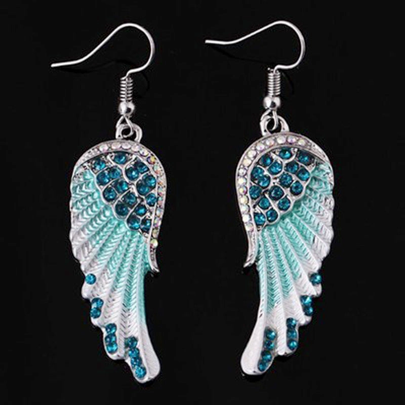Wholesale Angel Wings Rhinestone Alloy Earrings