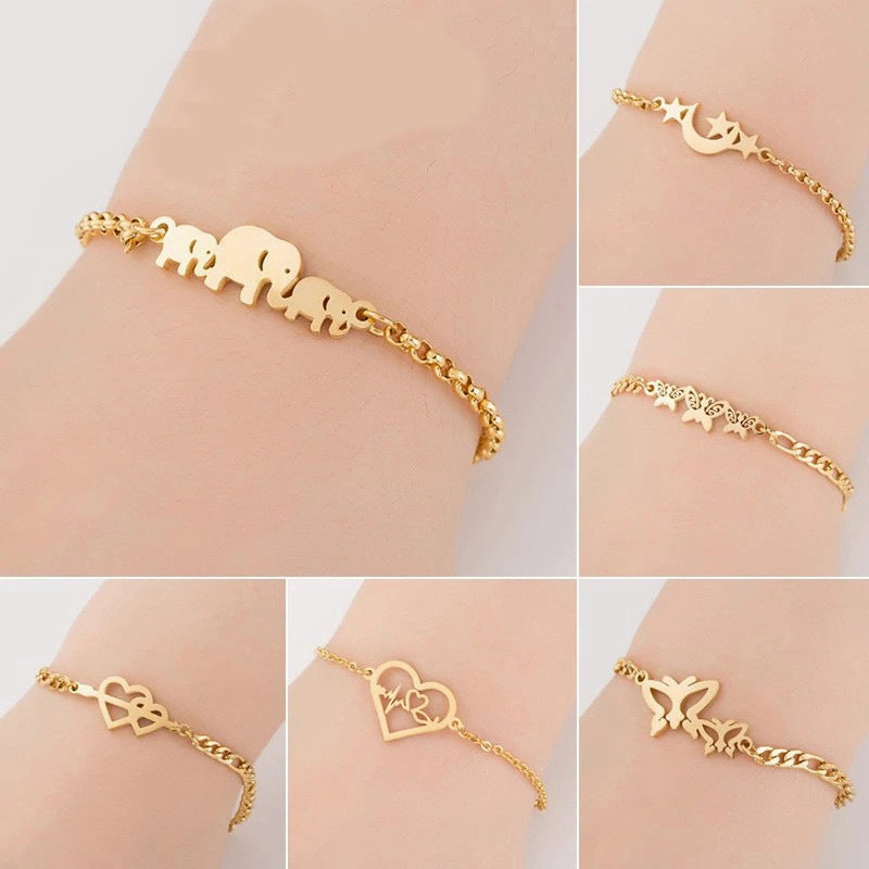 Wholesale Animal Alphabet Bracelet Titanium Steel