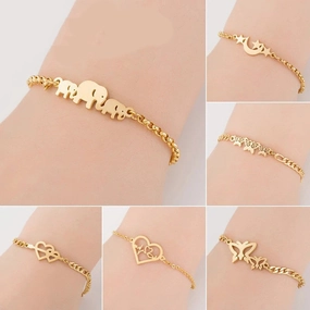 Wholesale Animal Alphabet Bracelet Titanium Steel