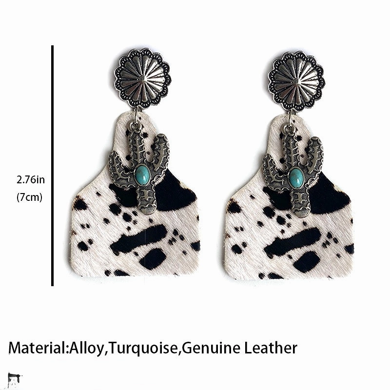 Wholesale Animal Print Leather Earrings