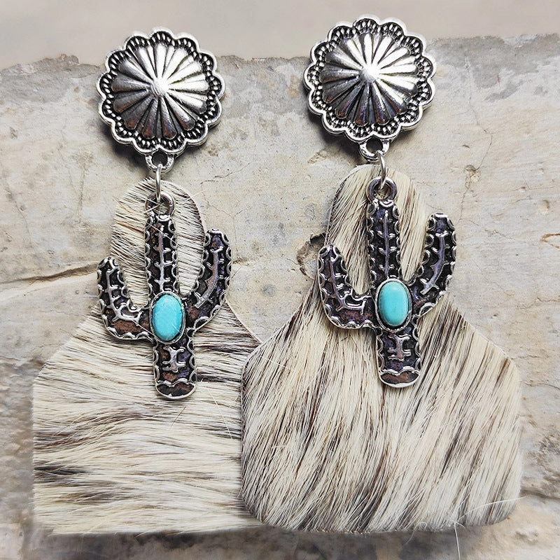 Wholesale Animal Print Leather Earrings