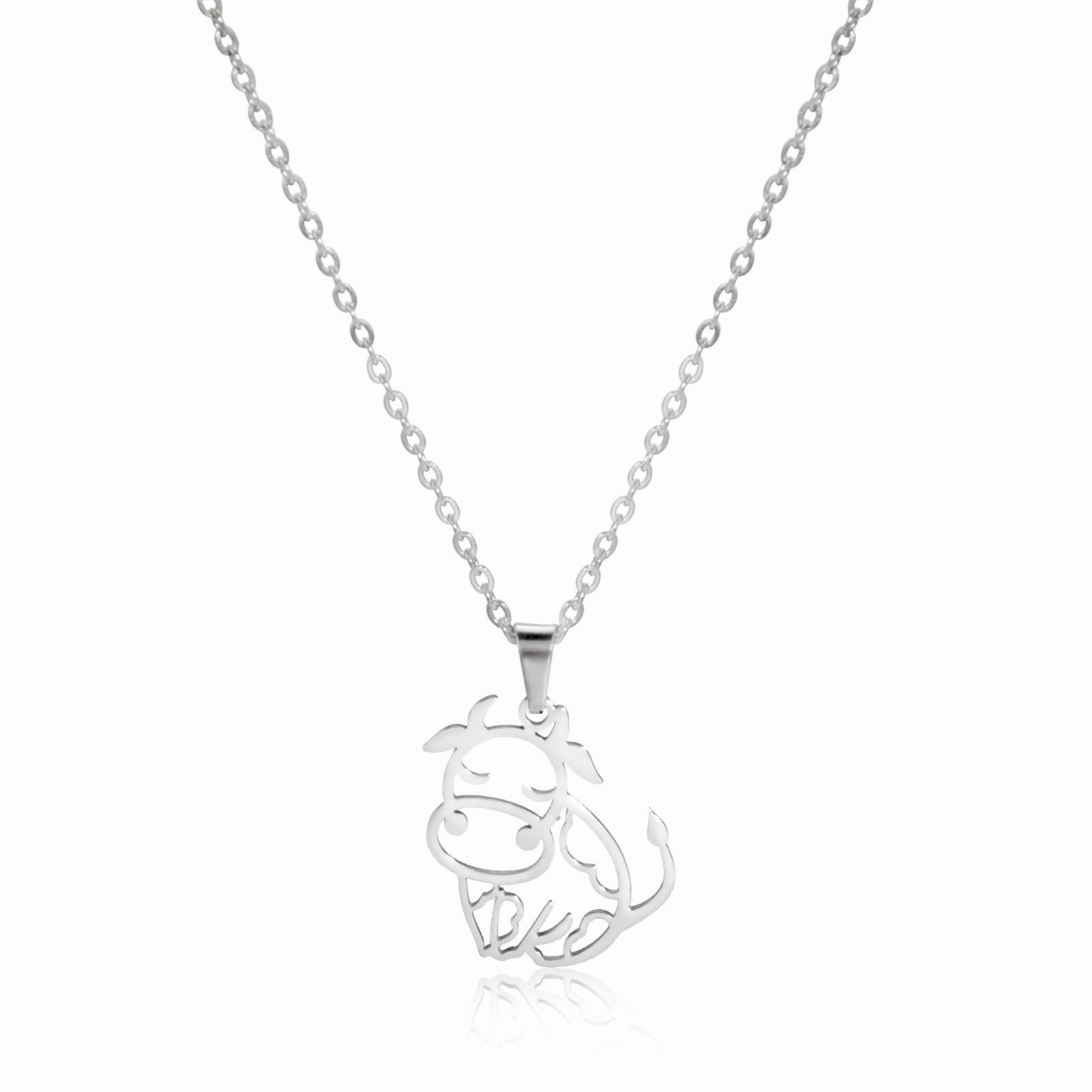 Wholesale Animal Shaped Cute Cow Gold Plated Necklace