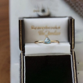 Wholesale Anti-blue Topaz Triangle Cut Gold Plated Loose Ring