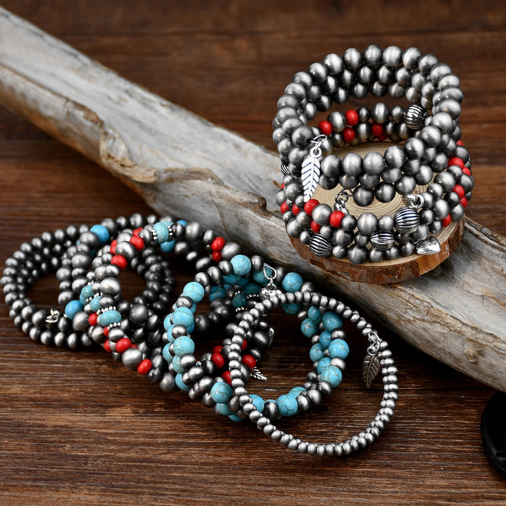 Wholesale Antique Tin Bracelets Retro Multi-layered Convergence