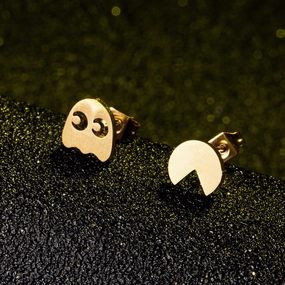 Wholesale Asymmetric Geometric Hollow Alloy Earrings