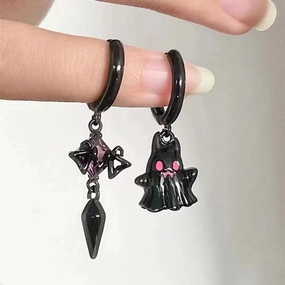 Wholesale Asymmetric Ghost Alloy Earrings