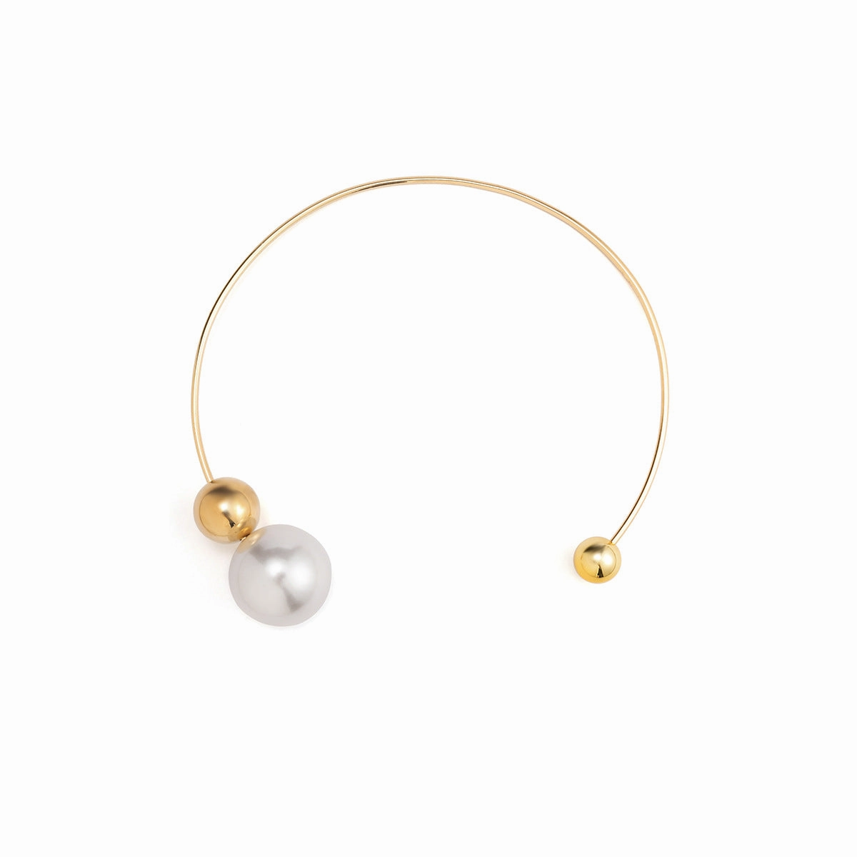 Wholesale Asymmetric Pearl Round Bead Plastic Necklaces