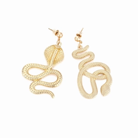 Wholesale Asymmetric Snake Vintage Alloy Earrings