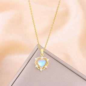 Wholesale Aurora Heart Titanium Steel Necklaces