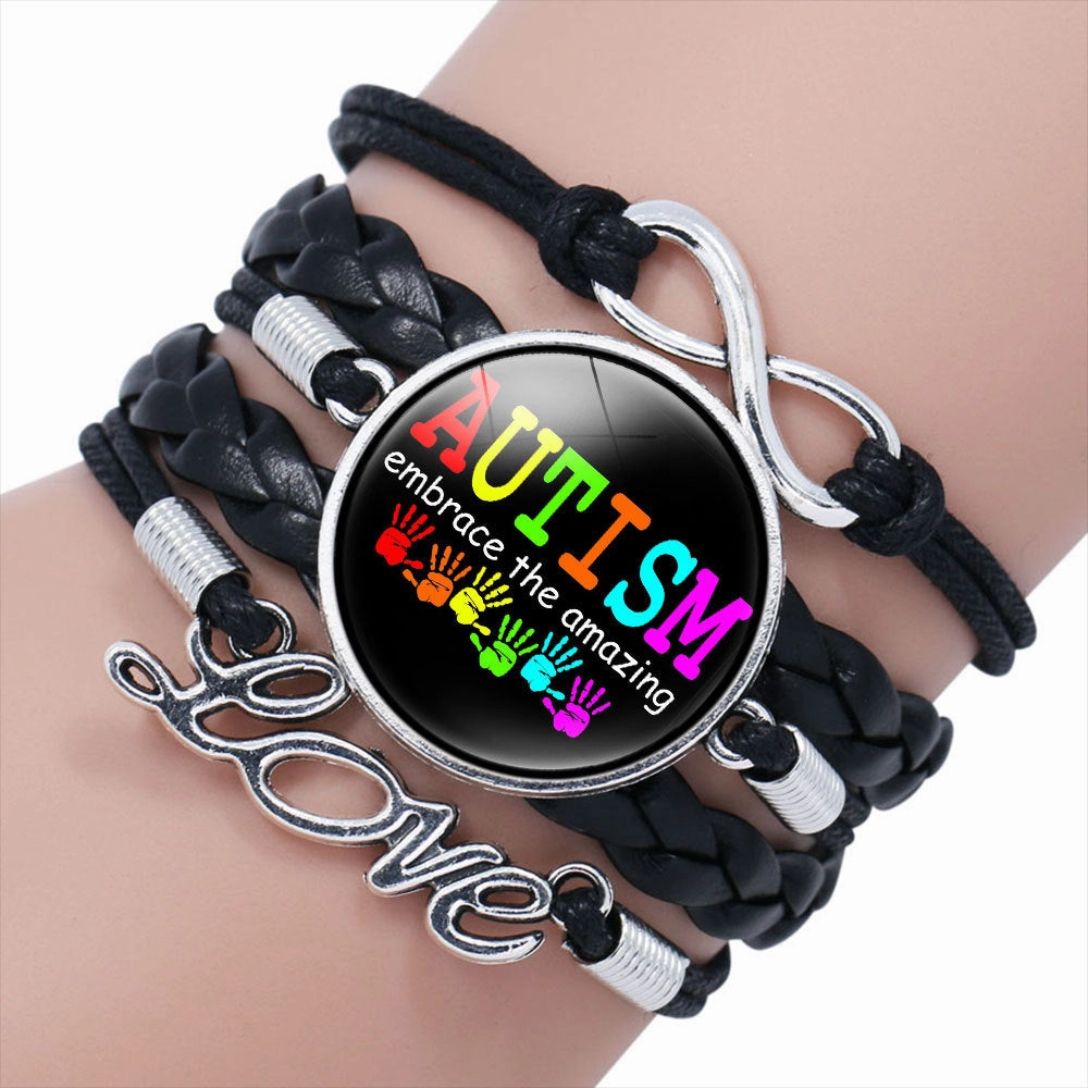 Wholesale AUTISM MOM Puzzle Alloy Bracelet