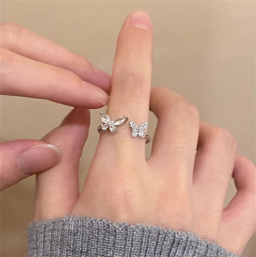 Wholesale Autumn and Winter Flash Diamond Zircon Does Not Fade High-end Luxury Sterling Silver Rings