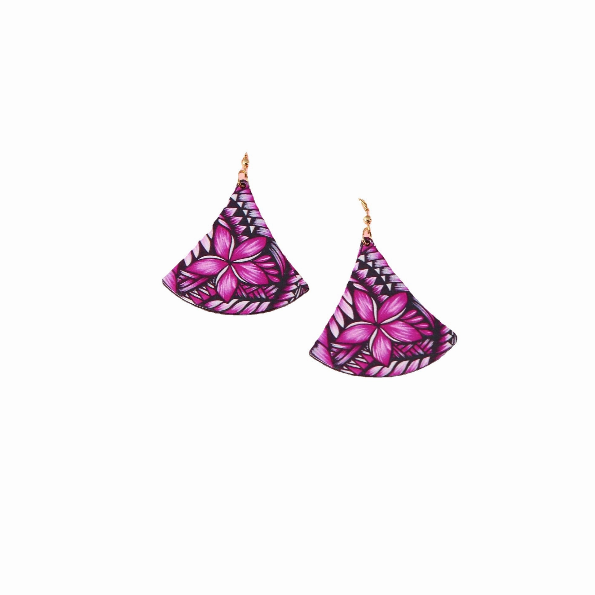 Wholesale Autumn/Winter Triangular Ginkgo Leaf Scalloped Acrylic Earrings