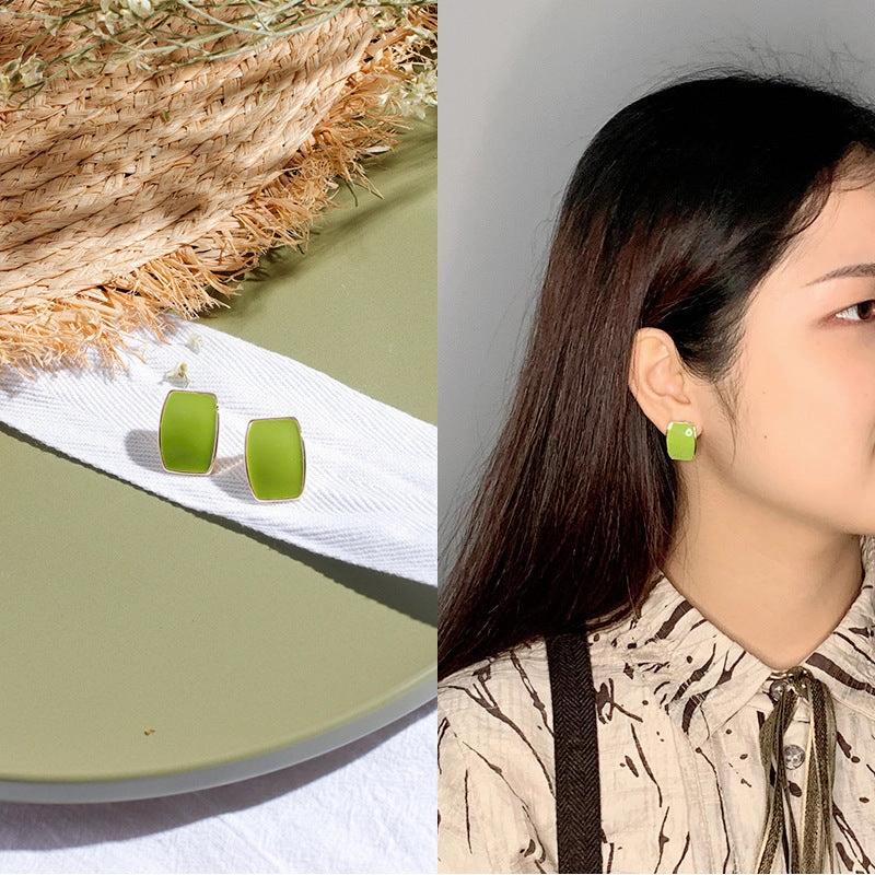 Wholesale Avocado Color Flowers Earrings