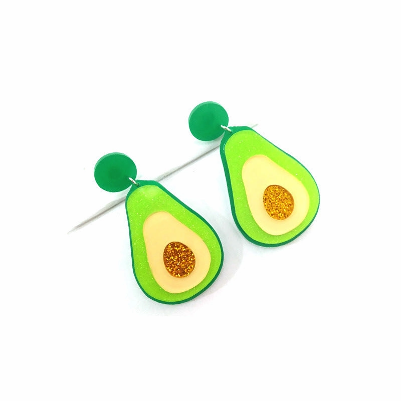 Wholesale Avocado Exaggerated Acrylic Earrings