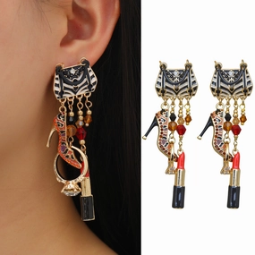 Wholesale Bags Lipstick High Heels Vintage Tassel Earrings