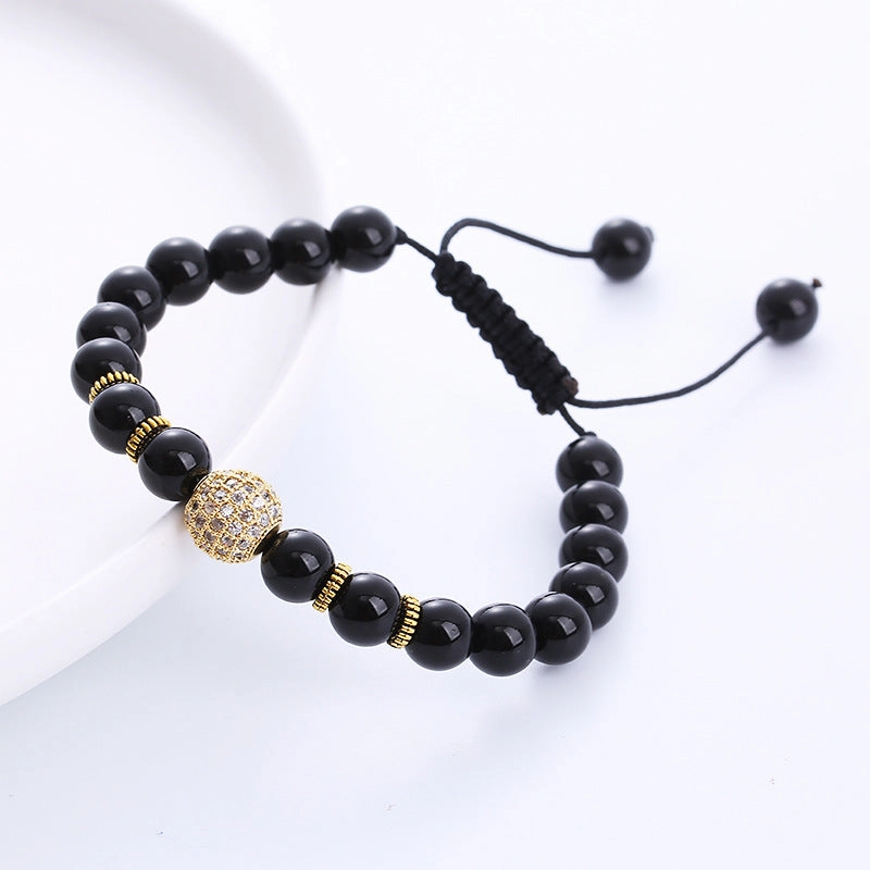 Wholesale Ball Hand Woven Beads Agate Bracelet