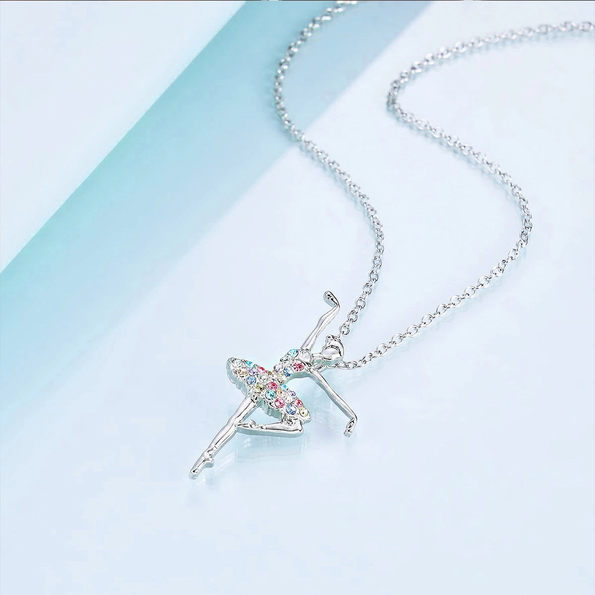 Wholesale Ballerina Girl Pendant Alloy Necklace