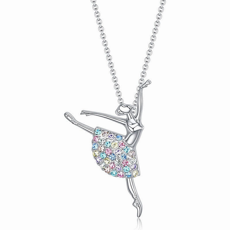Wholesale Ballerina Girl Pendant Alloy Necklace