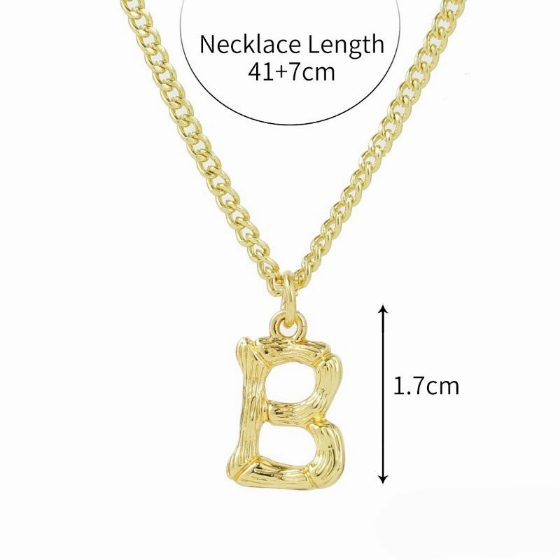 Wholesale Bamboo Letter Alloy Necklaces