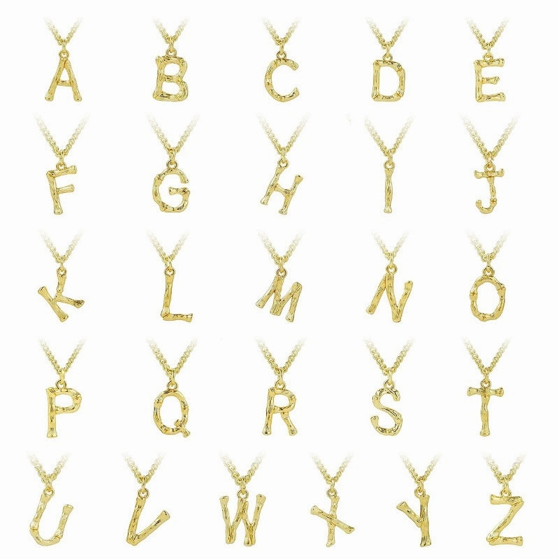 Wholesale Bamboo Letter Alloy Necklaces