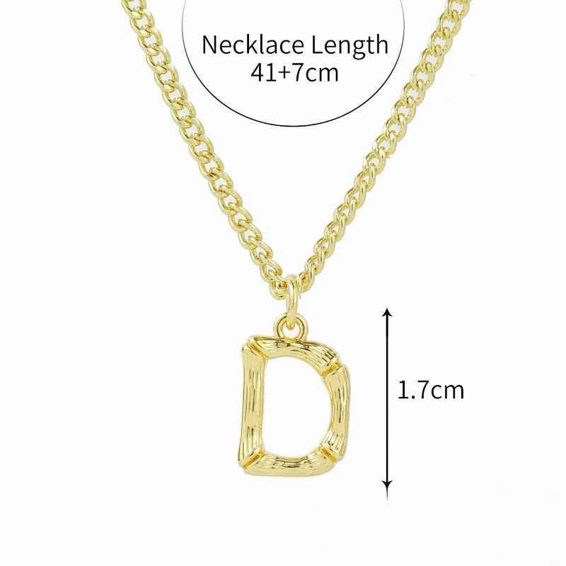 Wholesale Bamboo Letter Alloy Necklaces