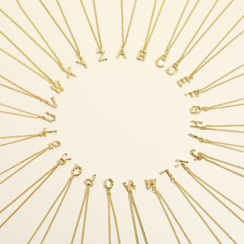 Wholesale Bamboo Letter Alloy Necklaces