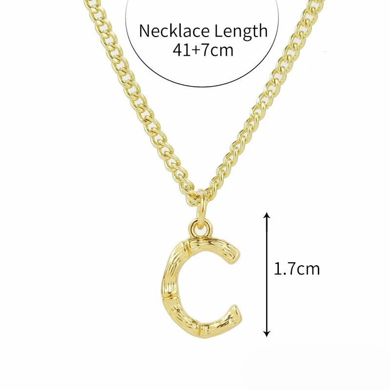 Wholesale Bamboo Letter Alloy Necklaces