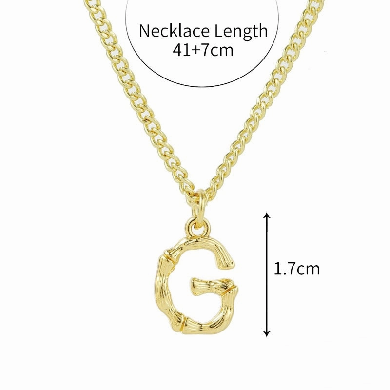Wholesale Bamboo Letter Alloy Necklaces