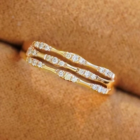 Wholesale bamboo multi-circle women's diamond niche design index finger ring