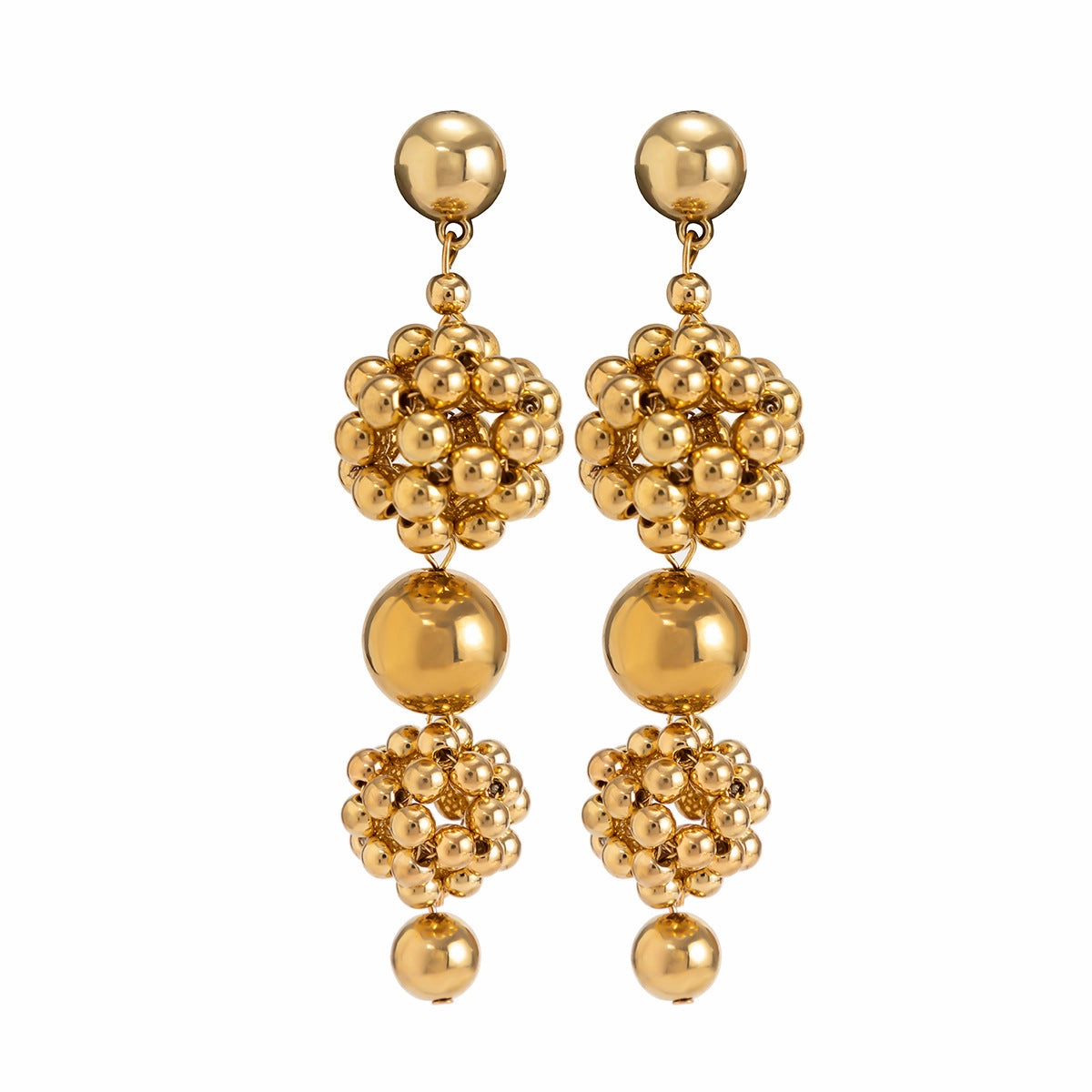 Wholesale Baroque Champagne Imitation Pearl Earrings