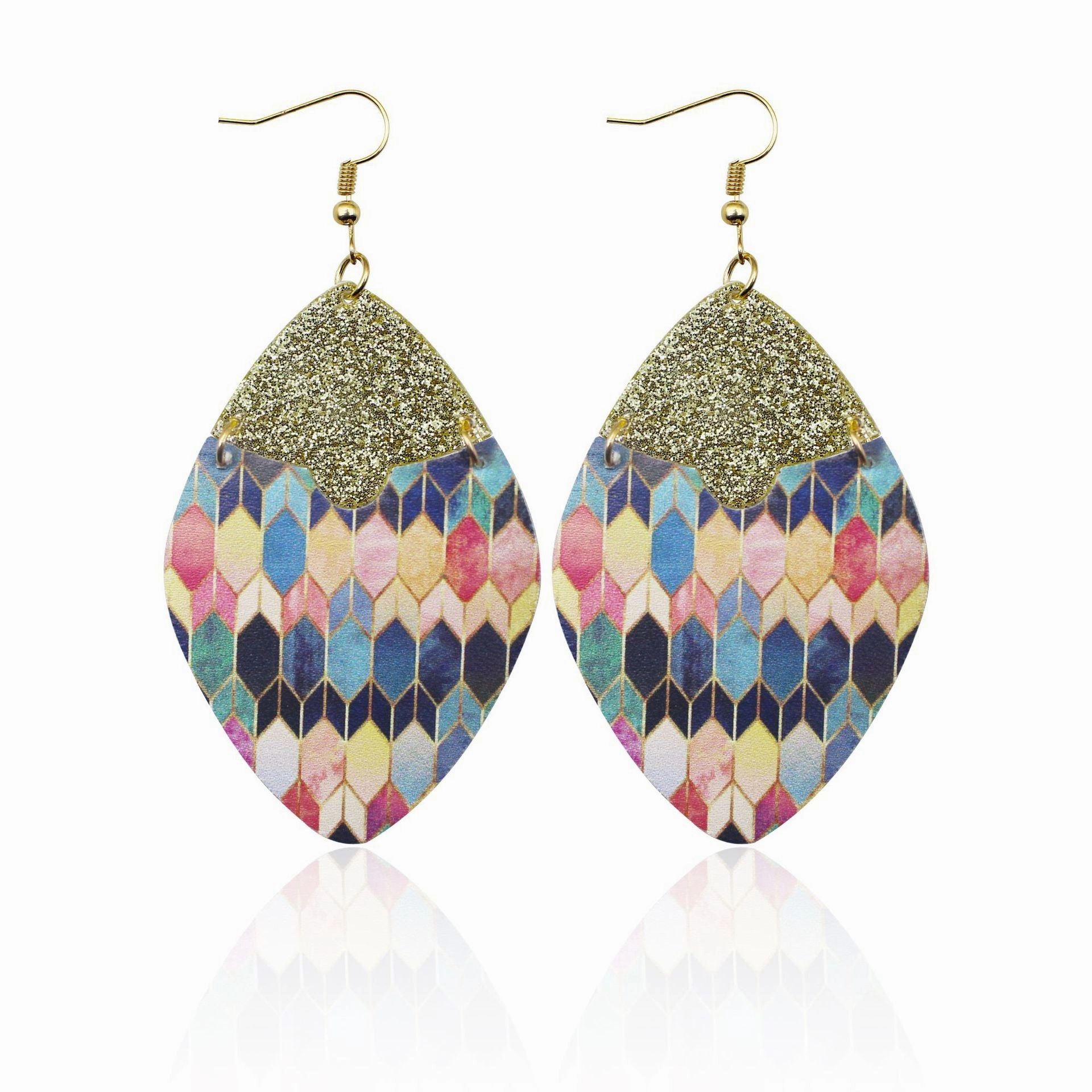 Wholesale Baroque Floral Totem Leather Earrings