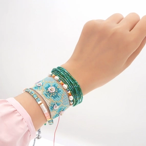 Wholesale Baroque Natural Freshwater Pearl Glass Bracelet