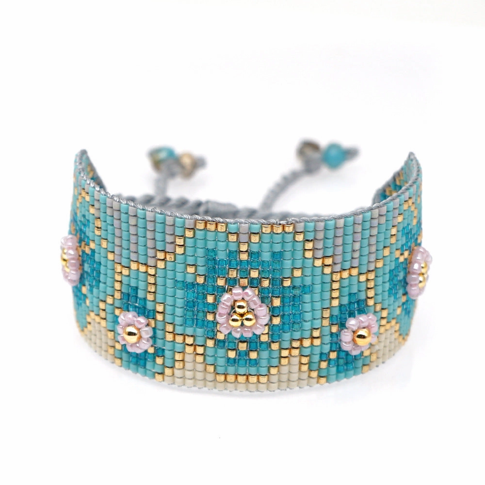 Wholesale Baroque Natural Freshwater Pearl Glass Bracelet
