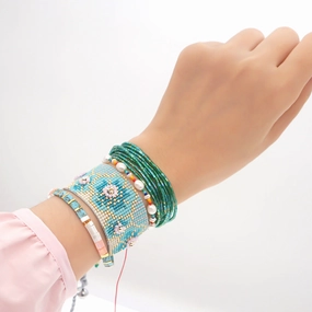 Wholesale Baroque Natural Freshwater Pearl Glass Bracelet