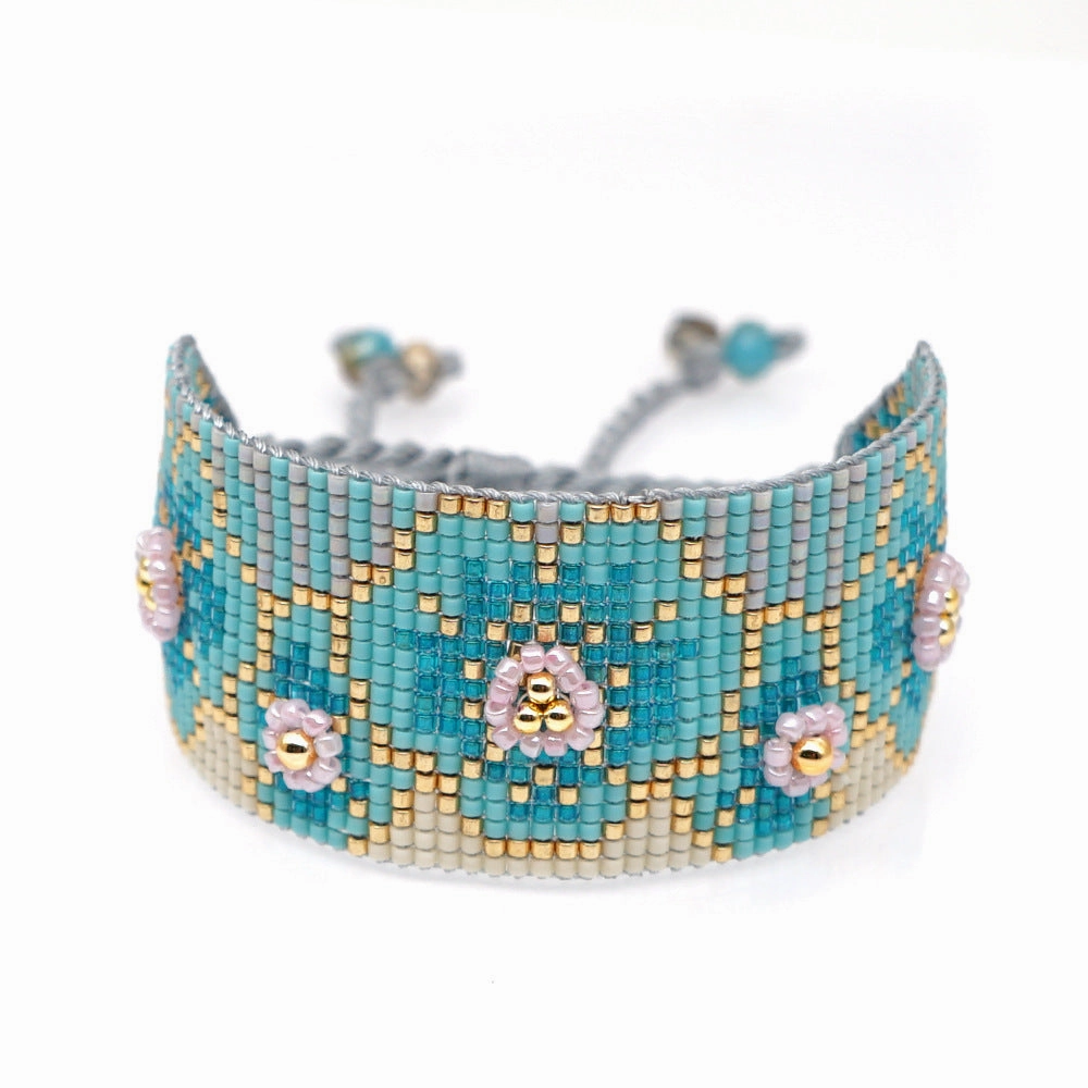 Wholesale Baroque Natural Freshwater Pearl Glass Bracelet