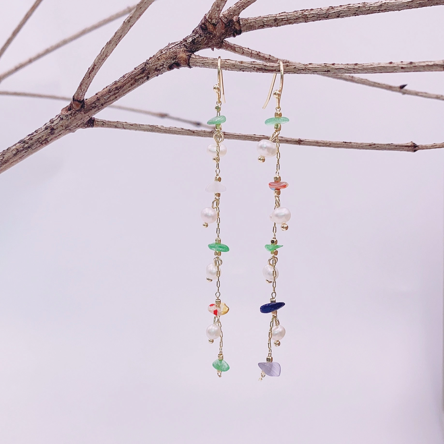 Wholesale Baroque Pearl Natural Color Stone Earrings