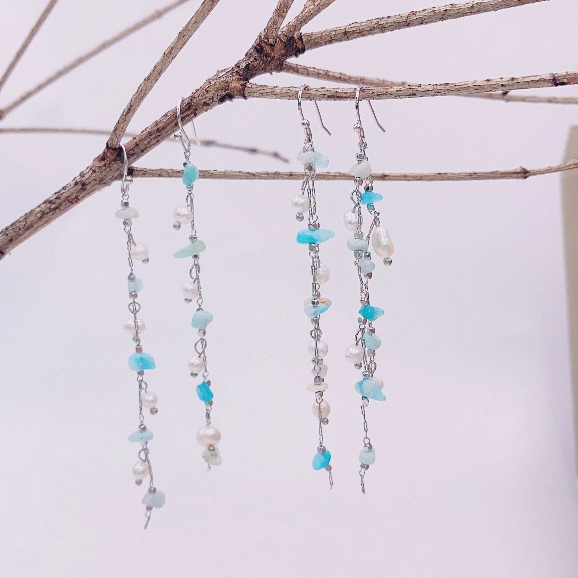 Wholesale Baroque Pearl Natural Color Stone Earrings