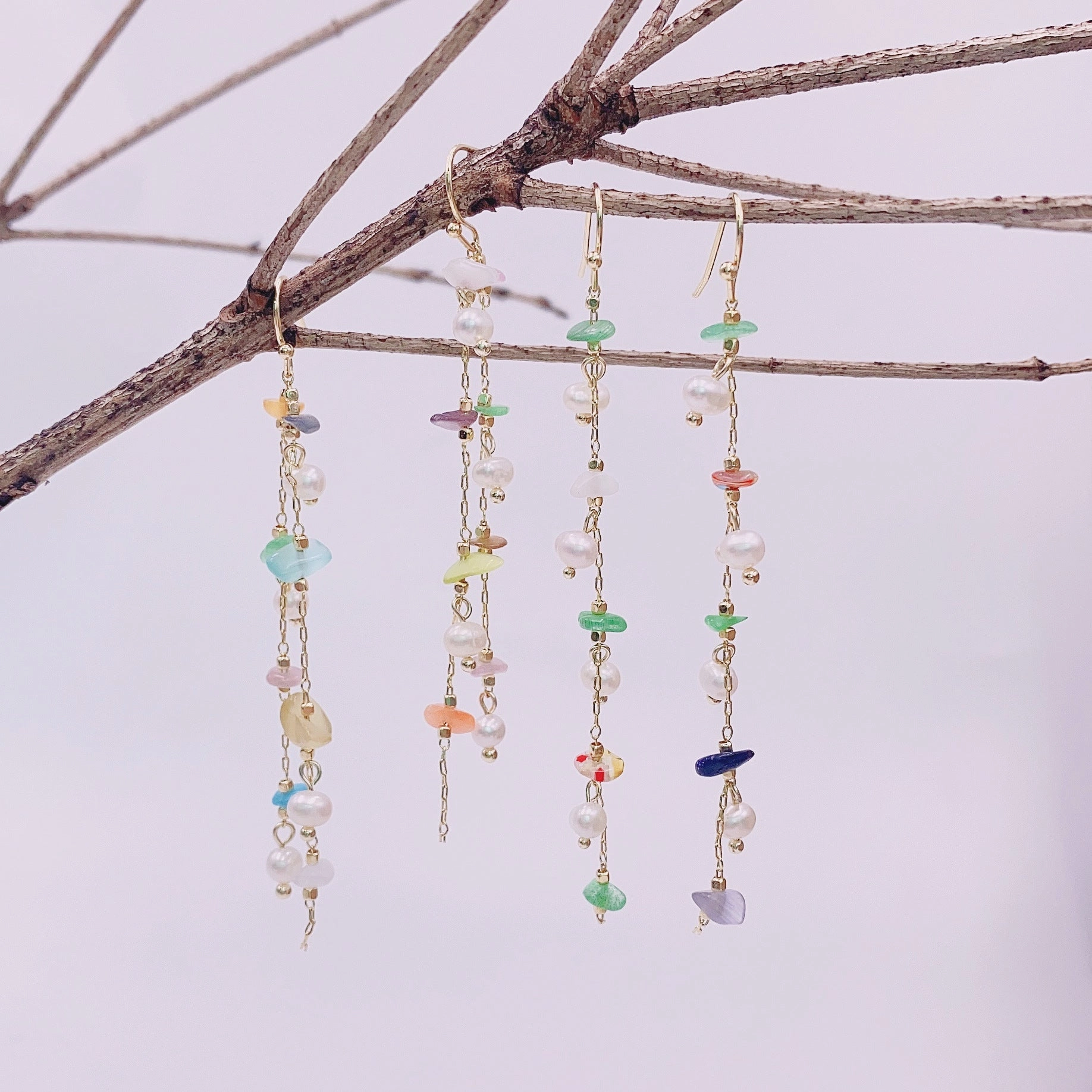 Wholesale Baroque Pearl Natural Color Stone Earrings