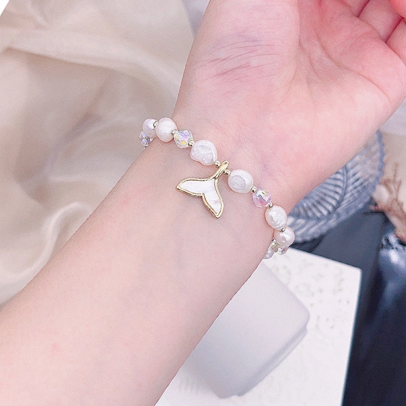 Wholesale Baroque Sea Shell Fish Tail Summer Pearl Bracelet