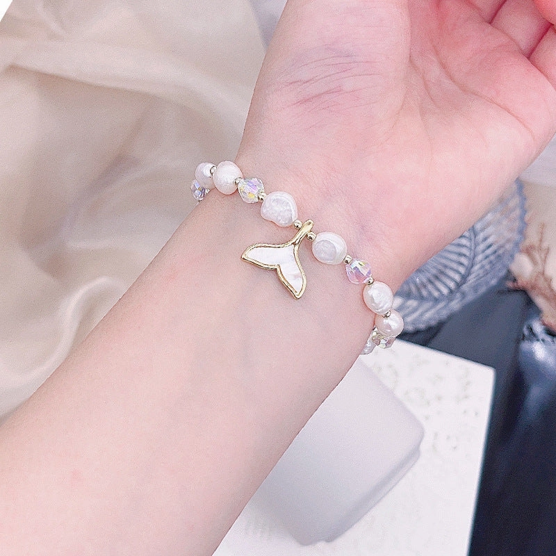 Wholesale Baroque Sea Shell Fish Tail Summer Pearl Bracelet