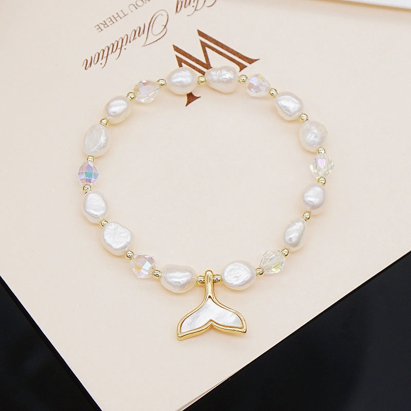 Wholesale Baroque Sea Shell Fish Tail Summer Pearl Bracelet