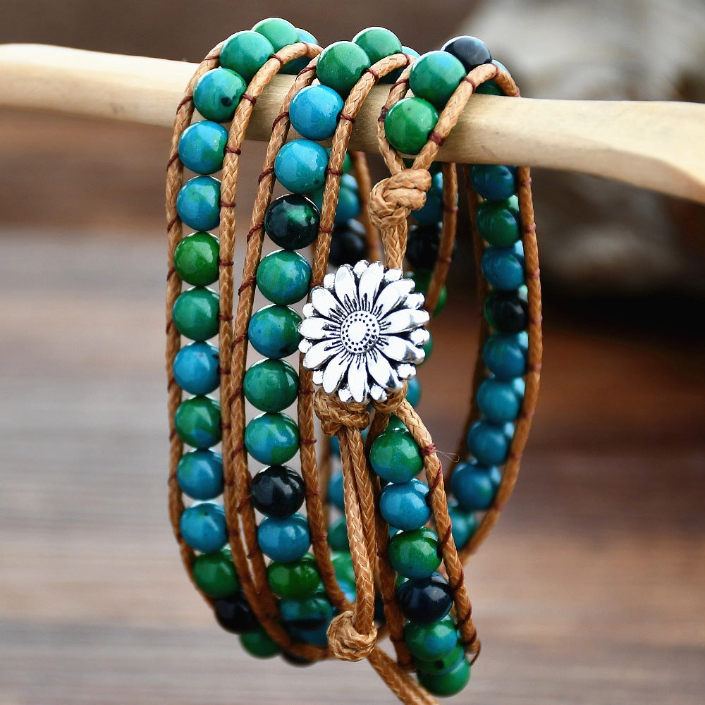 Wholesale Beaded Multilayer Wrap Braided Bracelet