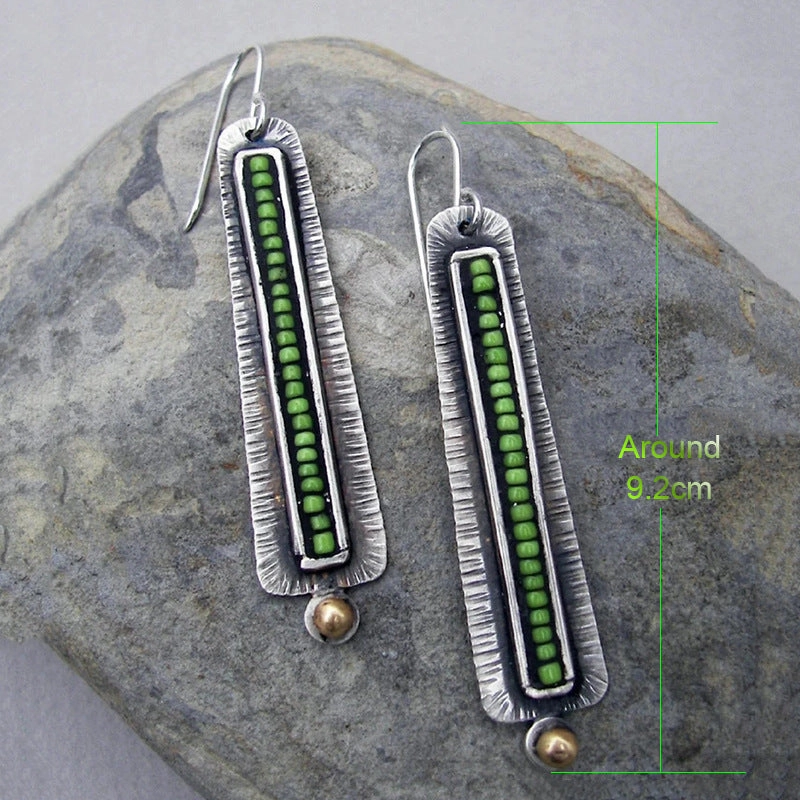 Wholesale Beaded Pendant Vintage Metal Earrings