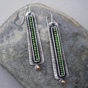 Wholesale Beaded Pendant Vintage Metal Earrings